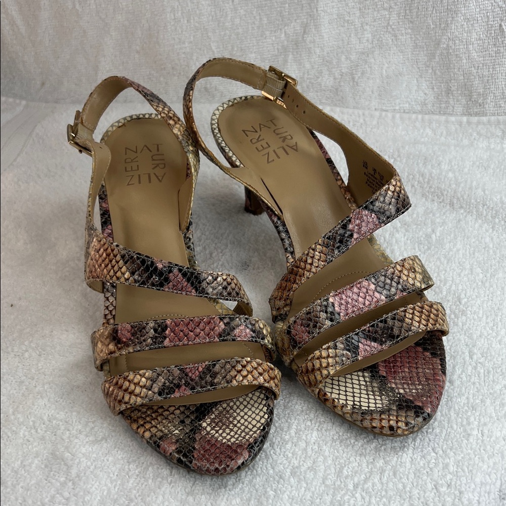 Naturalizer python embossed strap heels - image 1